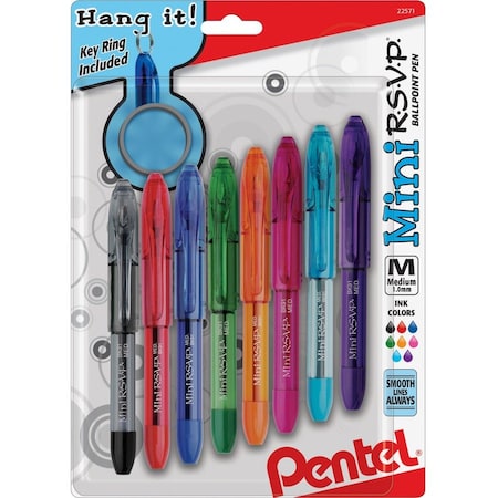 Pentel Grip, Nonrefillable, 8/PK, Ast PENBK91MNBP8M